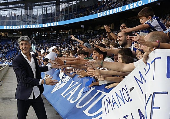 Imanol Alguacil en su adiós de Anoeta: «Ojalá algún día decidamos jugar como hace el Athletic, sólo con canteranos»