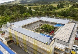 Vista aérea de las obras del Hospital de Leza