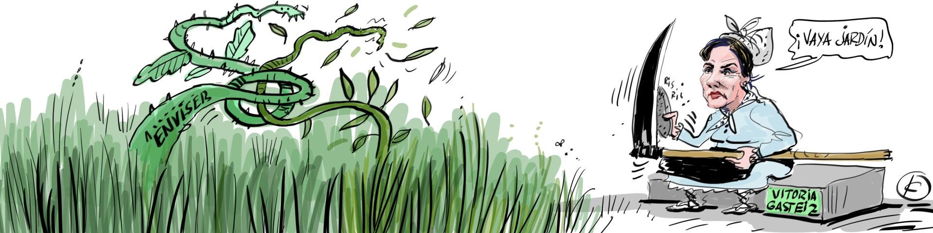 La viñeta de Cerrajería sobre la posible rescisión del contrato con la empresa de jardines en Vitoria