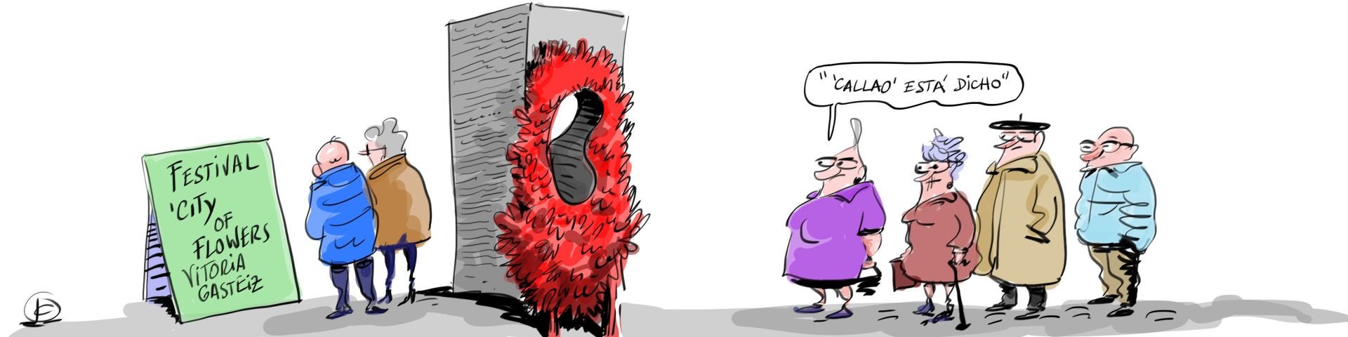 La viñeta de Cerrajería sobre el Festival de las Flores en Vitoria