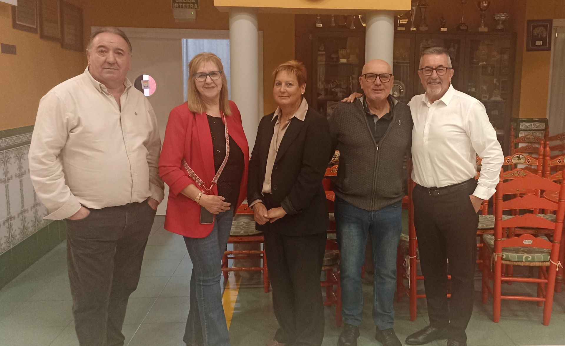 Máximo Santano, Mari Carmen Medina, Juani Villarraso, Matías Castilla y Paco Serrano.