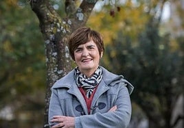 La duranguesa Nerea Mujika posa antes de una Azoka.