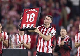 El discurso de Óscar de Marcos en su homenaje en San Mamés