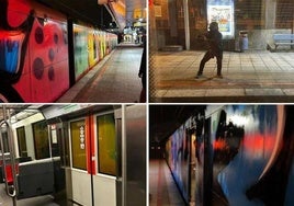 Investigan a cuatro grafiteros extranjeros por el ataque al metro