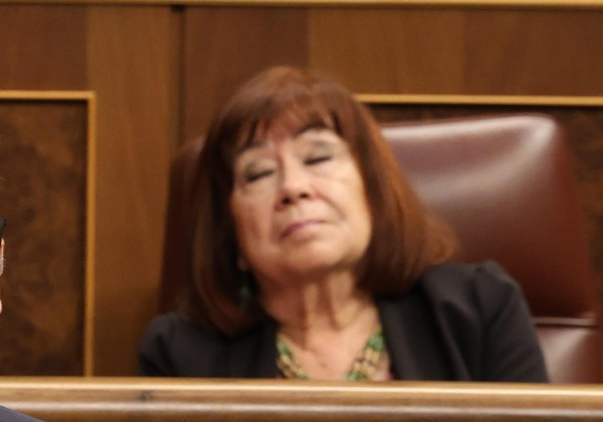 Cristina Narbona se queda dormida en su escaño del Congreso durante la sesión de control al Gobierno