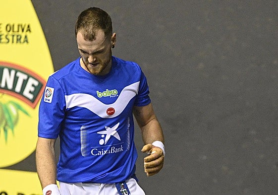 Unai Laso, en el último partido jugado en el Manomanista.