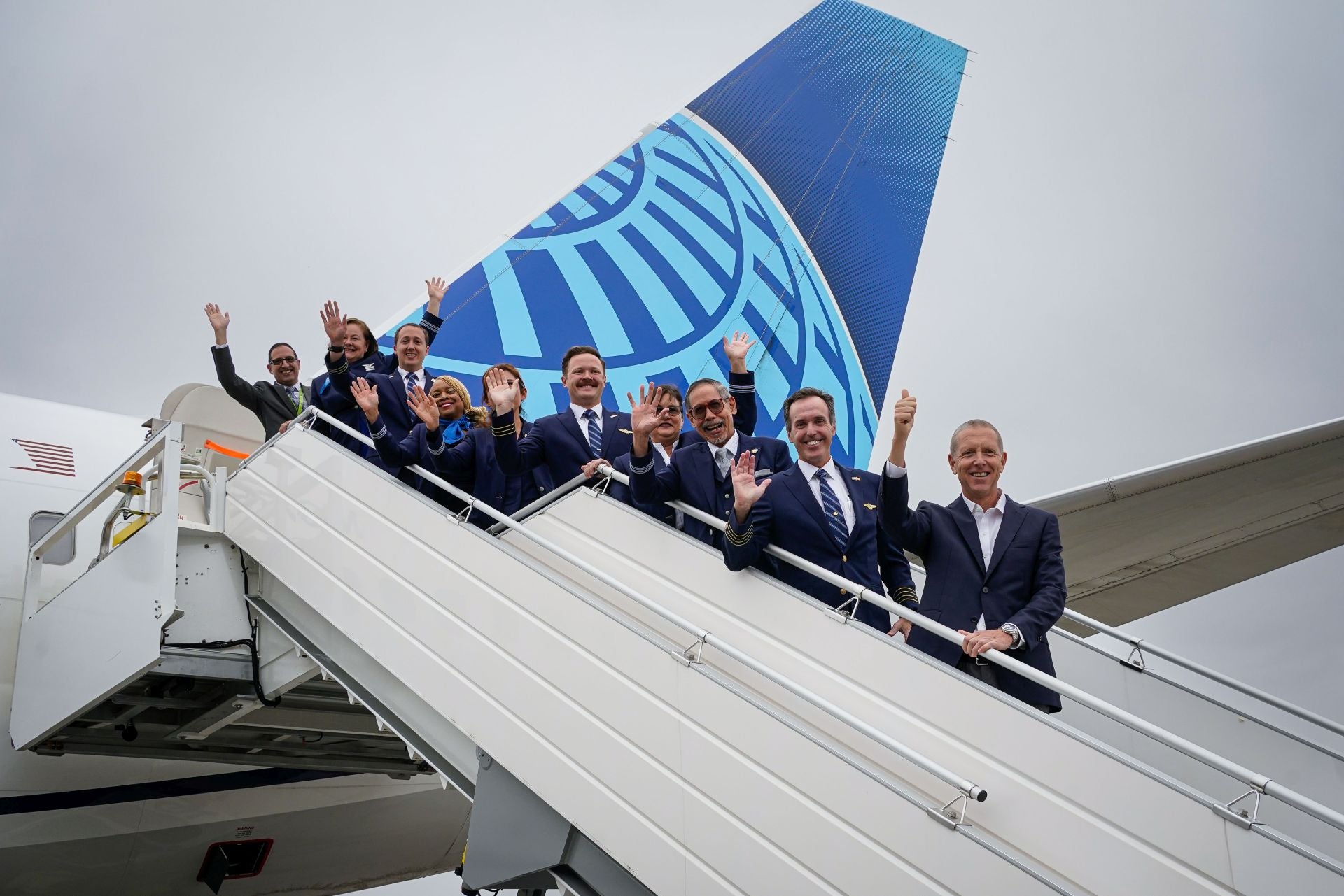 Las mejores imágenes del primer vuelo Nueva York-Bilbao de la historia