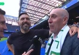 La emoción de Eder Sarabia y su padre tras conseguir el ascenso del Elche