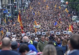 Imagen de una manifestación de Gure Esku en 2017 a la que el PNV sí acudió.