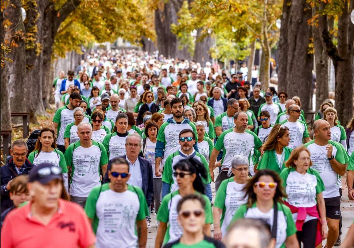 Más de 3.000 personas se echaron a las calles para pedir investigación contra el cáncer en la pasada edición en Vitoria.