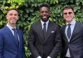 Yeray e Iñaki Williams, junto al exjugador del Athletic Jon Morcillo