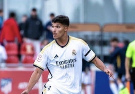 Yusi, con el Real Madrid Castilla.