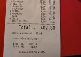 Hacen un 'simpa' de más de 400 euros y el restaurante les avisa de las consecuencias