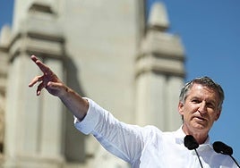 Alberto Núñez Feijóo en la manifestación celebrada ayer.
