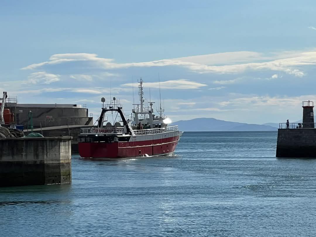 Un pesquero de altura sale a faenar desde el puerto de Ondarroa.
