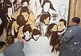 La reproducción en tela del simbólico mural del Tres de Marzo ya está en marcha.