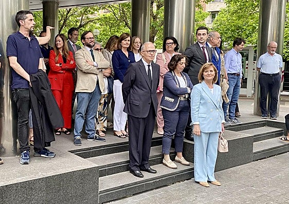 Jueces y fiscales de Álava, esta mañana de miércoles en el Palacio de Justicia de Vitoria.