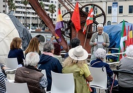 Un momento del acto que ha tenido lugar en el puerto de Santurtzi.