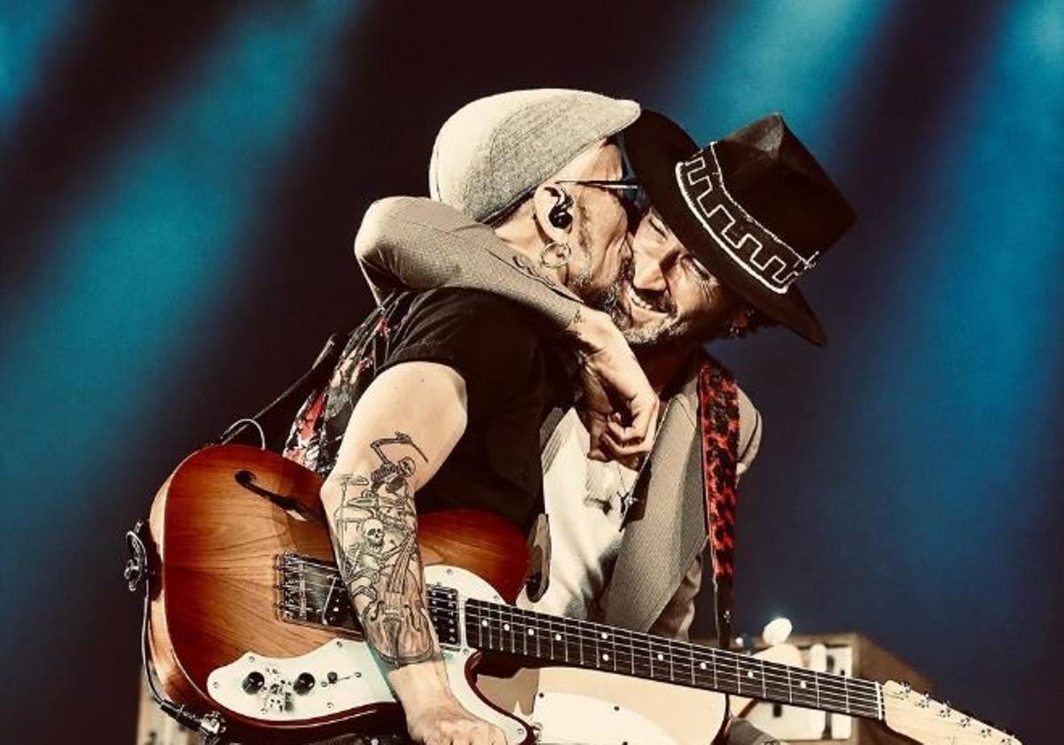 Fito y Leiva en el concierto de San Mamés en 2022.