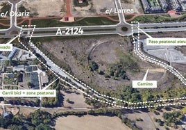 Pasos elevados, amplias aceras y más luz para mejorar el paso de peatones y ciclistas entre Goikolarra y Olárizu