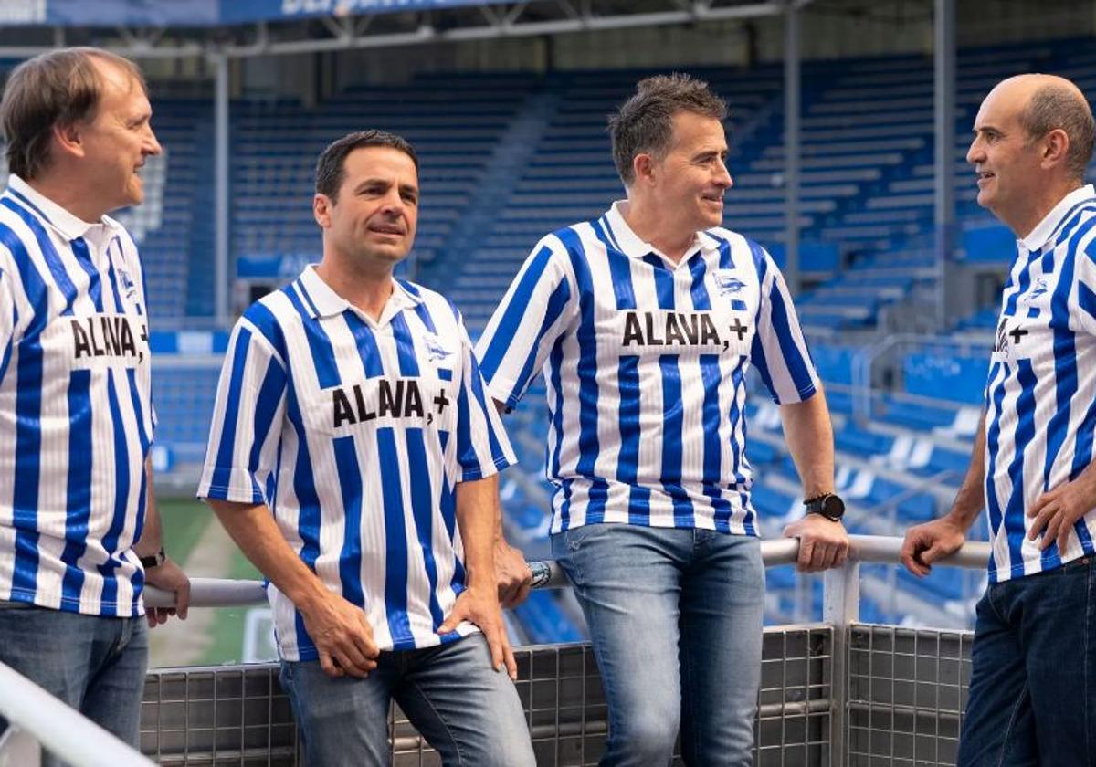 Codina, Tito, Lasheras y Eladio, participes del ascenso a Segunda en 1995.