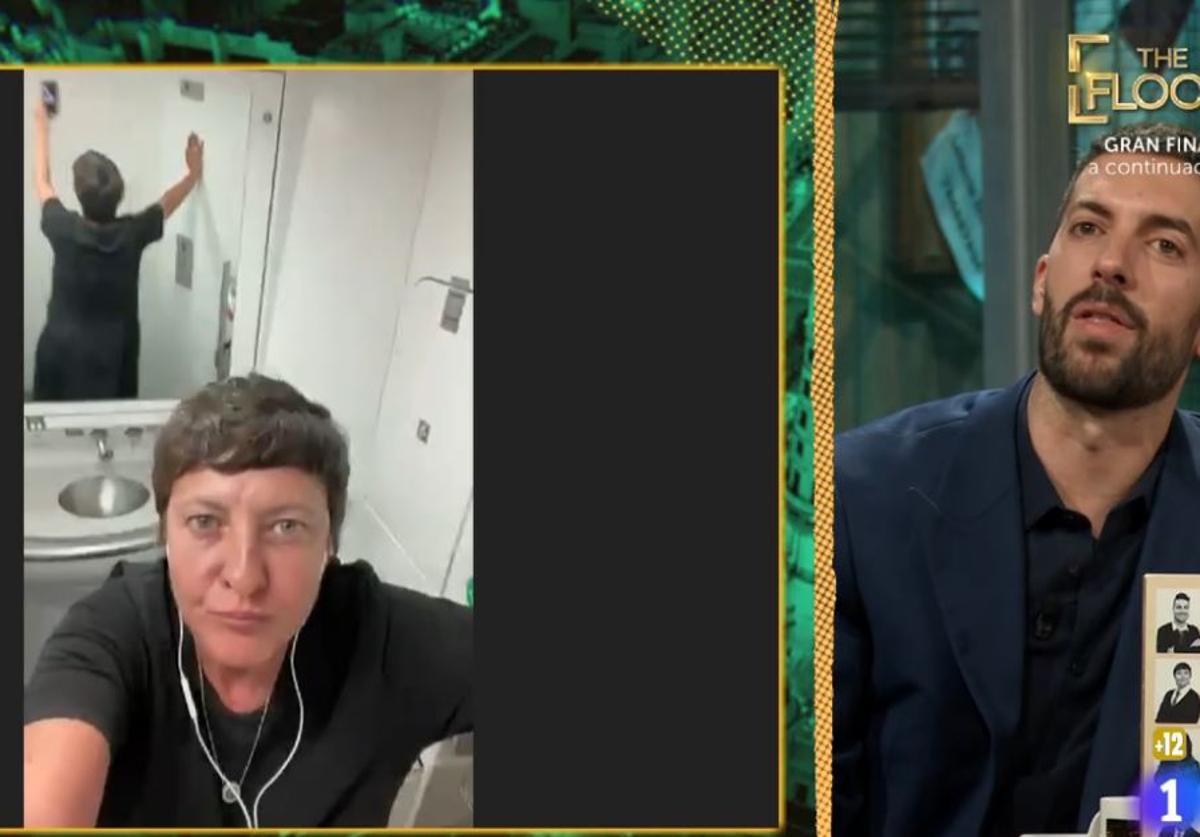 La surrealista conexión de Eva Hache en 'La Revuelta' desde un AVE