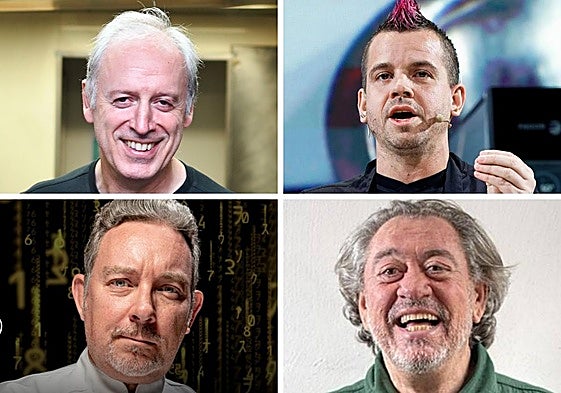 Víctor Arguinzóniz, Dabiz Muñoz, Albert Adrià y Bruno Verjus.