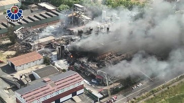 Drones de la Ertziantza captan desde al aire el incendio de la