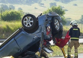 El accidente en Altube este viernes.