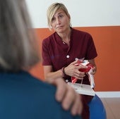 Ane Daza en una de sus sesiones en el ambulatorio de Tolosa.