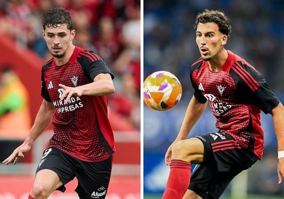 Panichelli y Parada, con el Mirandés.