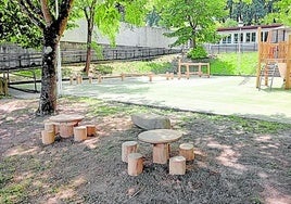 Mejoras en los patios de los colegios de Latiorro y Lamuza en Llodio