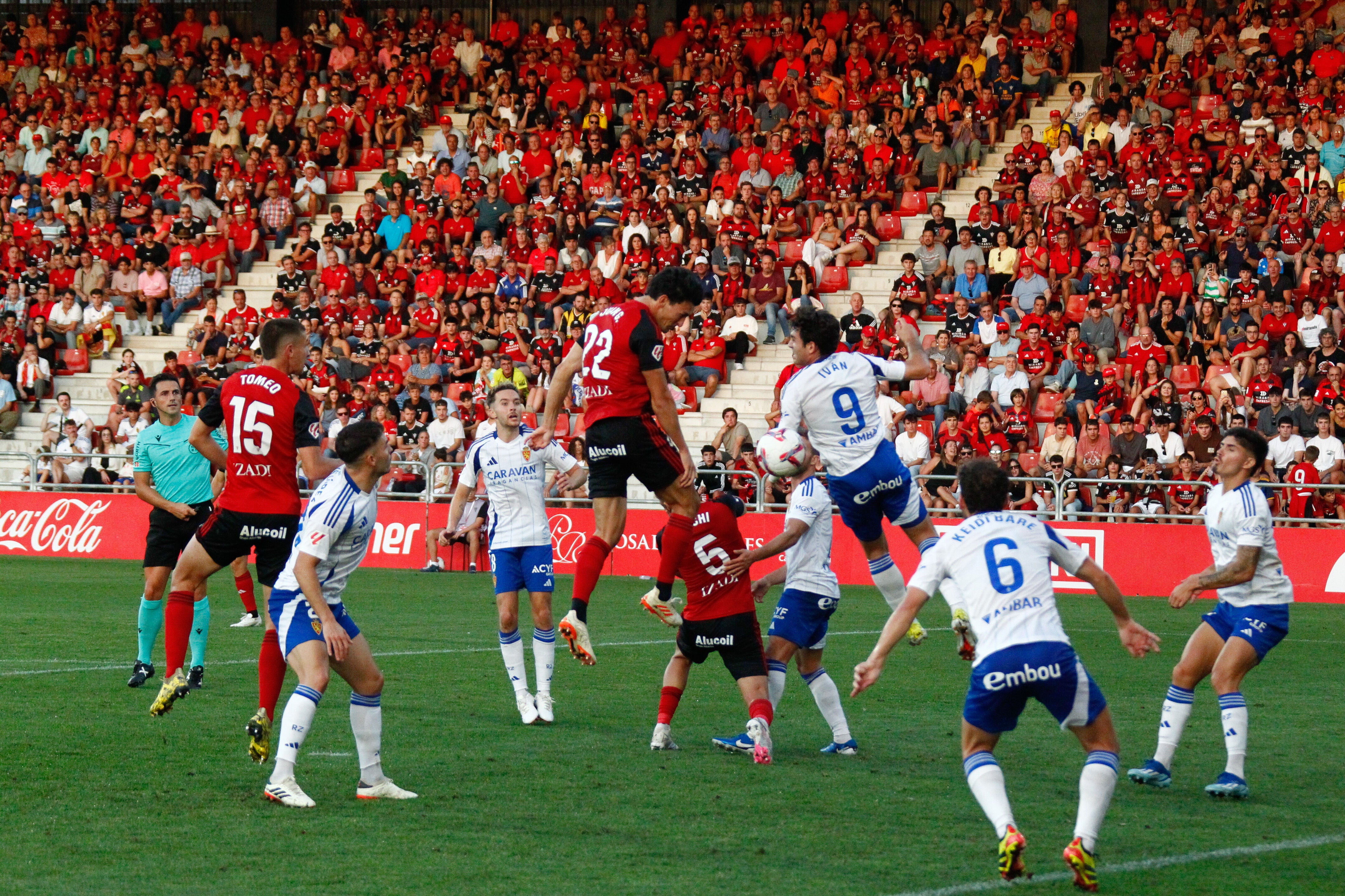 Juan Gutiérrez, en un lance ante el Zaragoza.
