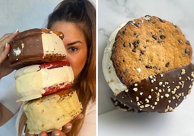 Las cookies heladas están hechas con MaxiBon y disponibles en tres variedades: clásica, de cheesecake y de pistacho.