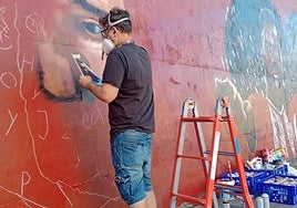 Villalibre se incorpora al mural de los hermanos Williams en Barakaldo