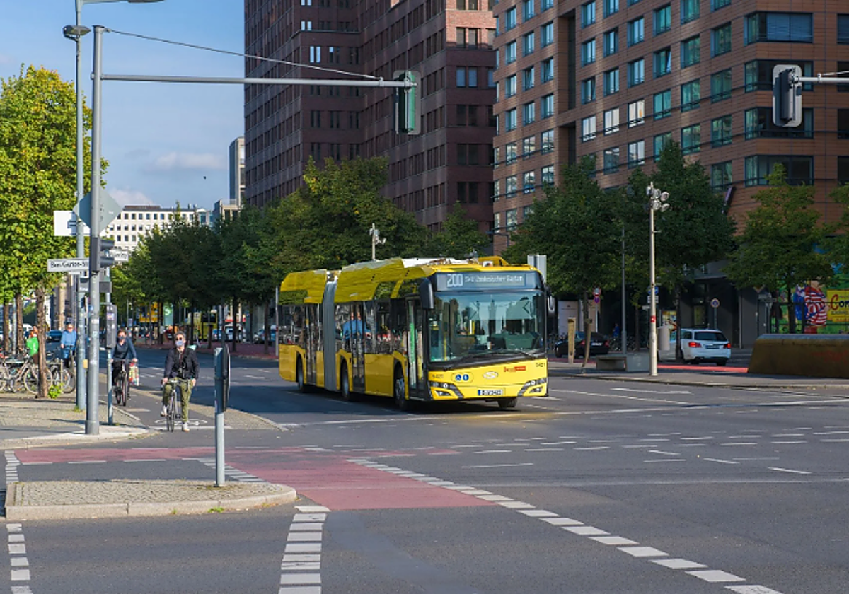 Un ejemplar del autobús Solaris de cero emisiones entregado por CAF.