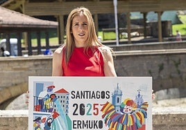 La alcaldesa, Beatriz Gámiz, durante la presentación de la variada programación de las fiestas patronales.