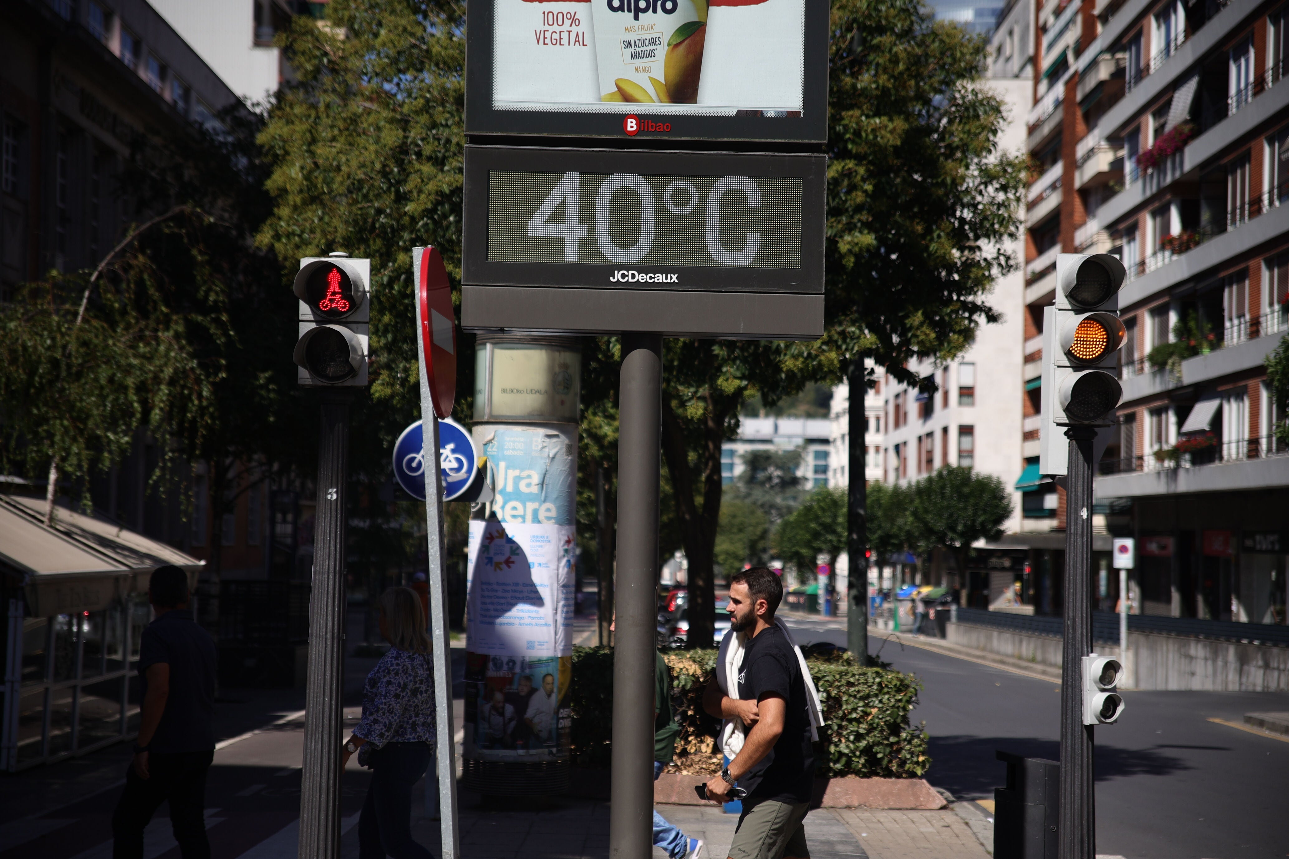 Termometro marcando 40 grados en Bilbao