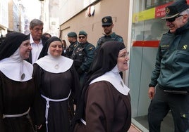 Tres de las exclarisas, a su llegada al juzgado de Briviesca a principios de mayo.