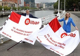 Borja Rodrigo, presidente de la ACT, y Itxaso Erroteta, concejala de Juventud y Deporte del Ayuntamiento de Bilbao.