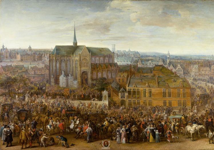 'Fiesta de los ballesteros ante la iglesia de Nuestra Señora de Sablon' (1650), de Pieter Snayers.
