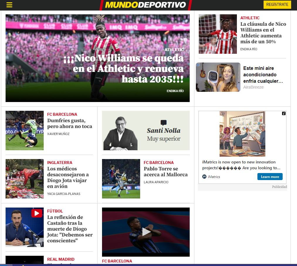 La reacción de la prensa catalana a la renovación de Nico