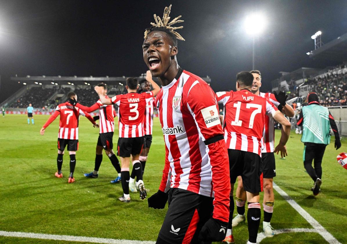 Nico, en el partido de la Europa League frente al Ludogorets.