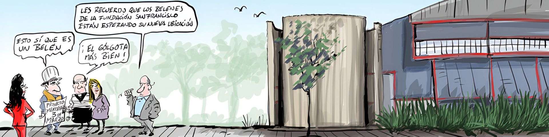 La viñeta de Cerrajería sobre los belenes y las obras del memorial del 3 de marzo