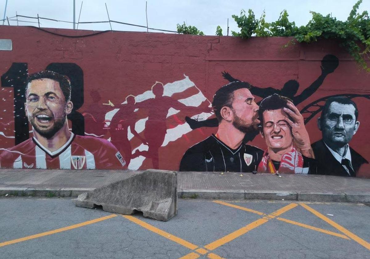 Simón y Agirrezabala se suman al mural del Athletic en Barakaldo | El Correo