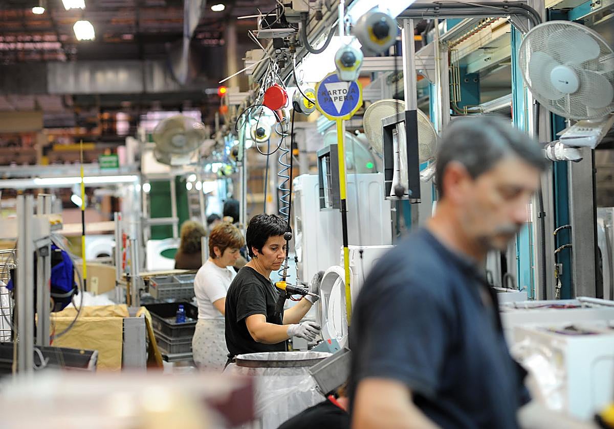 Imagen de archivo del interior de la planta de Fagor en Arrasate.