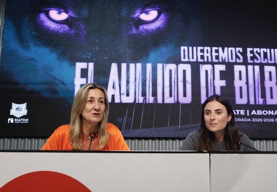 Isabel Iturbe y Olatz Sarasola, en la presentación de la campaña de abonos.