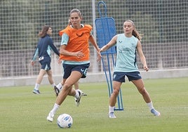 Las jugadoras del Athletic, en su regreso a los entrenamiento.