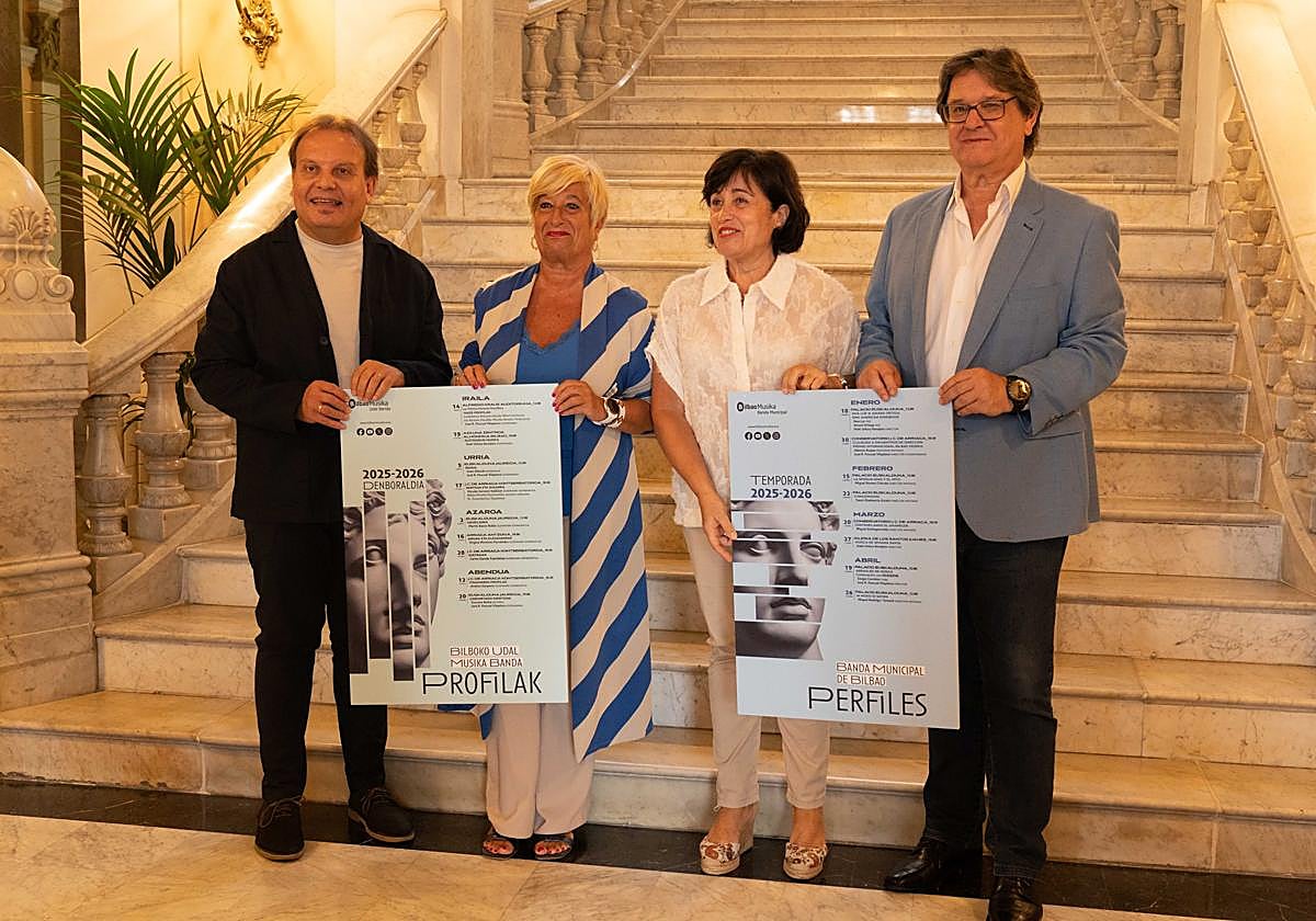 José R. Pascual-Vilaplana, Itziar Urtasun, Ana Madariaga e Iñaki Urkizu en la presentación de la temporada 2025-2026