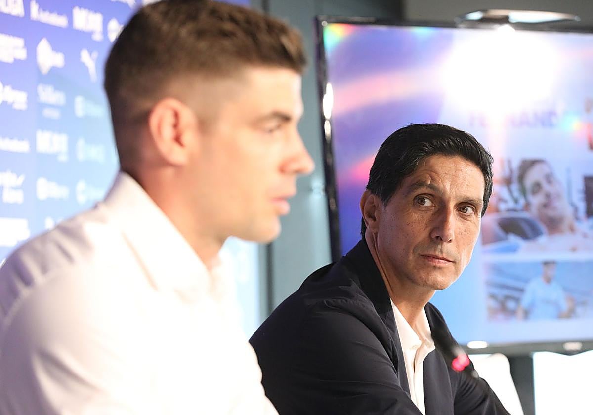 Sergio Fernández, en rueda de prensa en la presentación de Raúl Fernández.